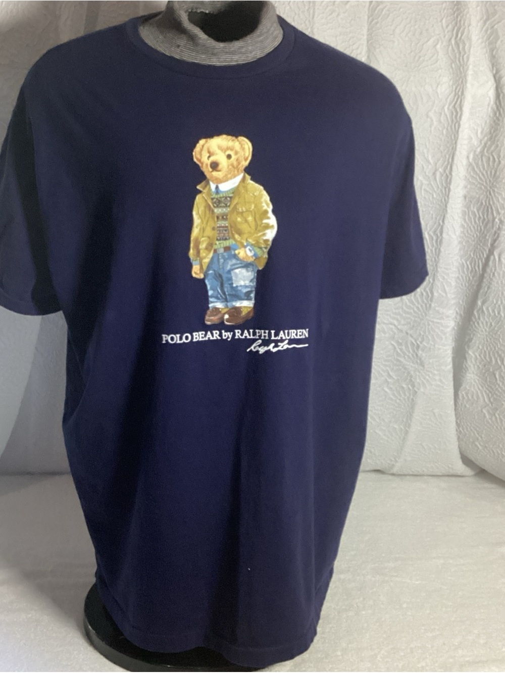 Polo Ralph Lauren Bear Mens XL Classic Fit Navy Blue Short Sleeve Tee